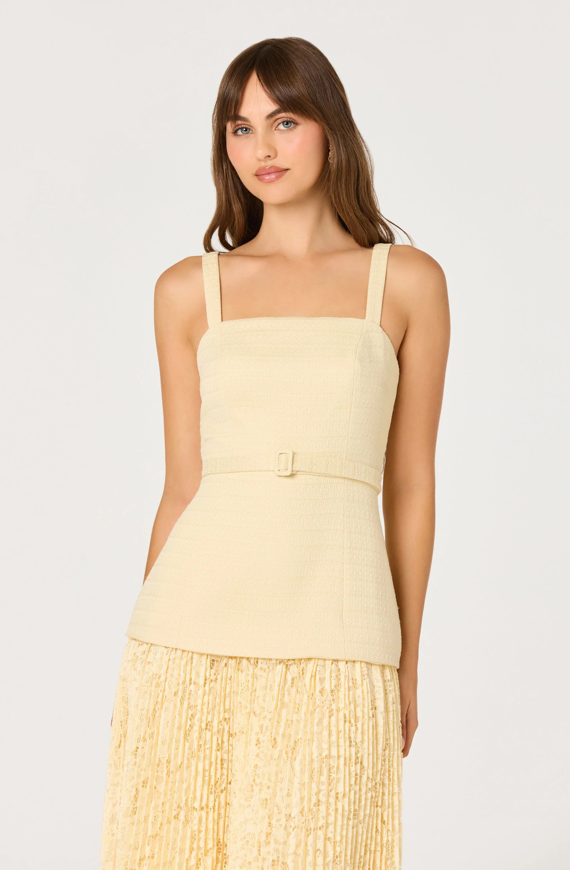 Inixyf Caitlin Mixed Media Tweed Maxi Dress