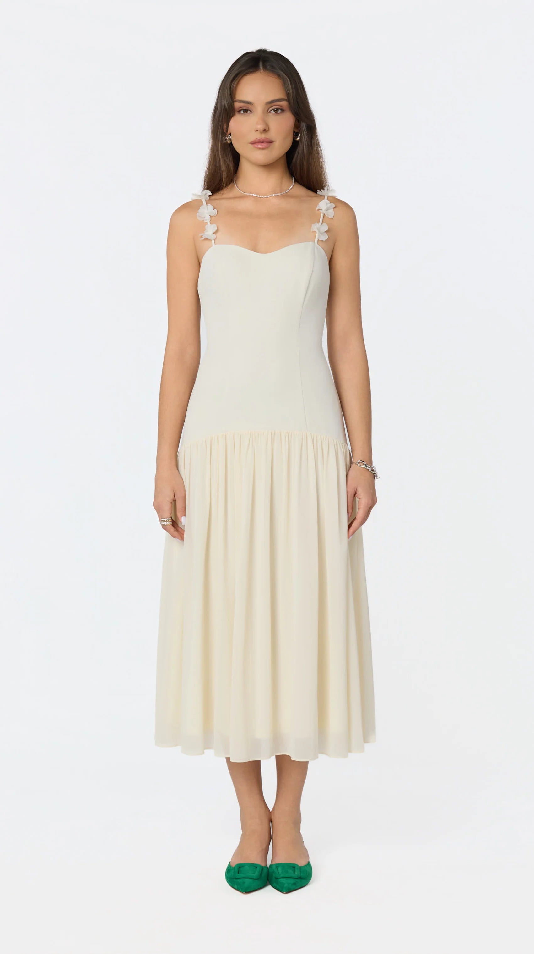 Inixyf Amia Floral Applique Maxi Dress