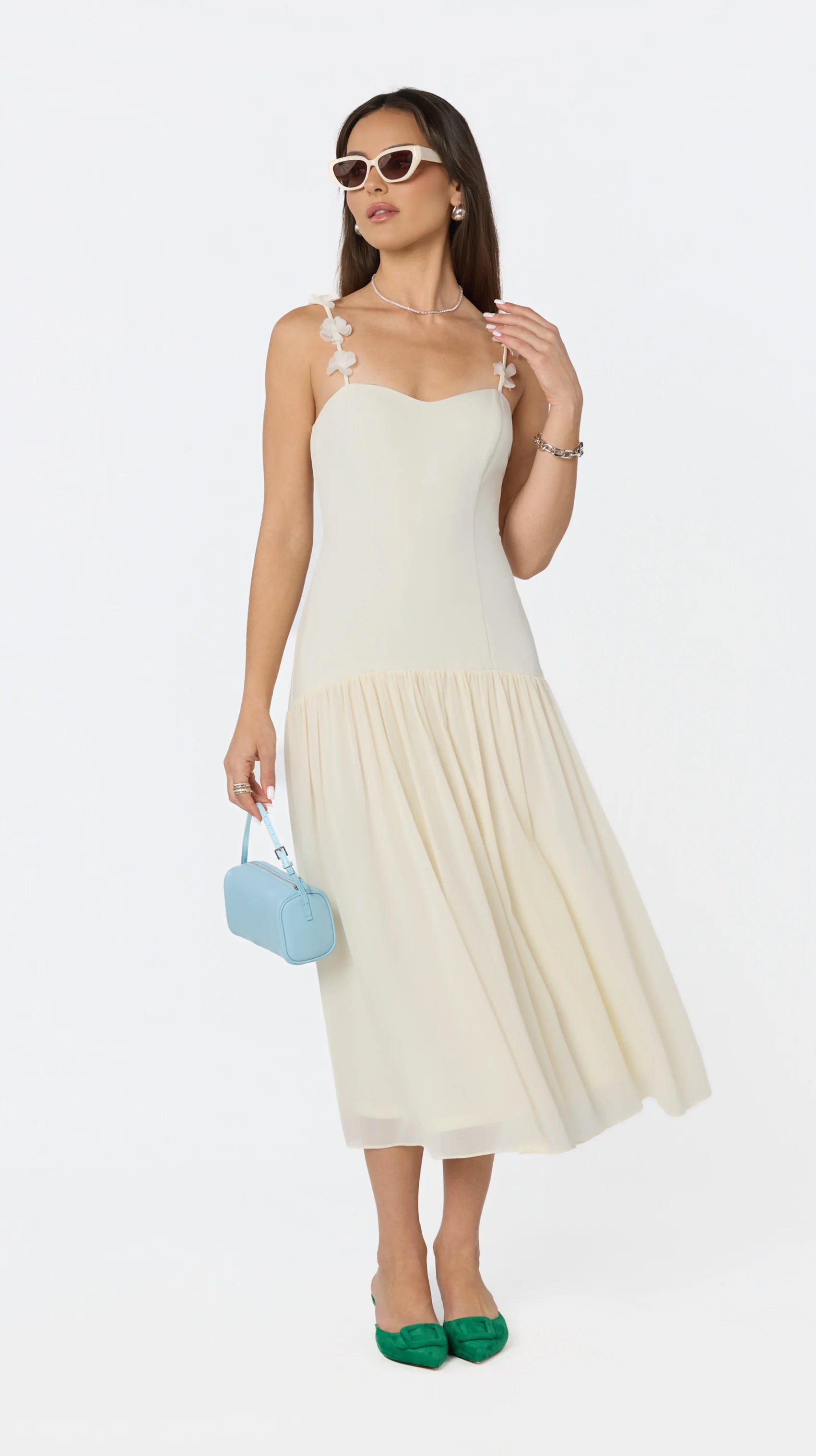 Inixyf Amia Floral Applique Maxi Dress