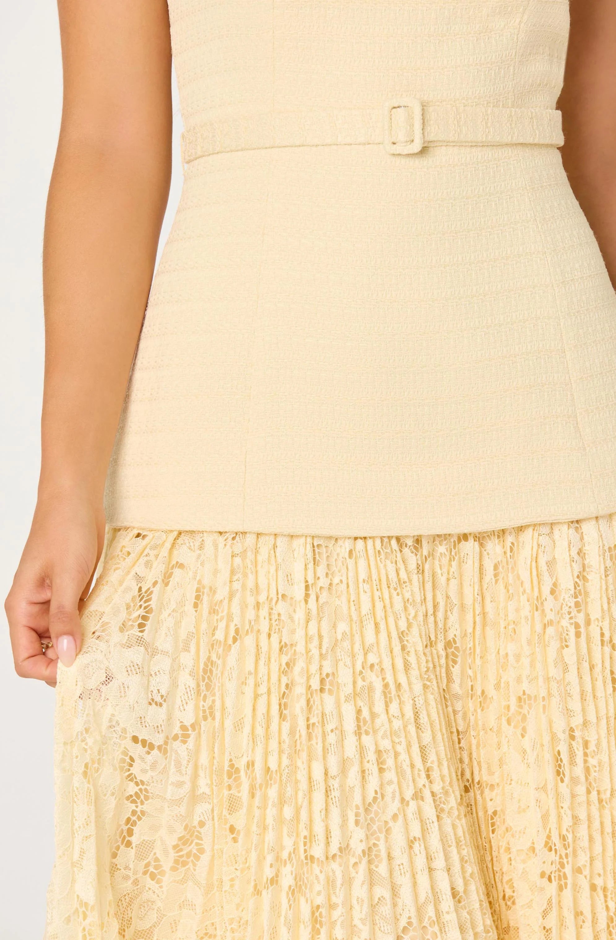 Inixyf Caitlin Mixed Media Tweed Maxi Dress